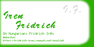 iren fridrich business card
